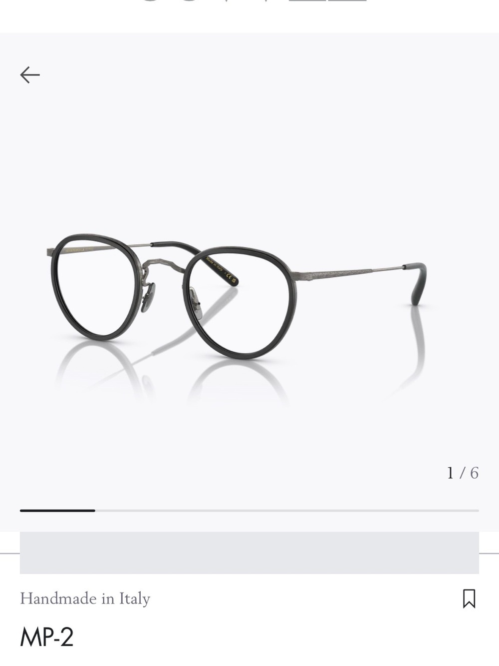 Oliver Peoples MP-2 Black and Silver Round Metal Glasses